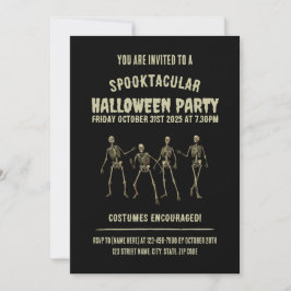 Spooktacular Halloween Party. Funny Skeletons Einladung
