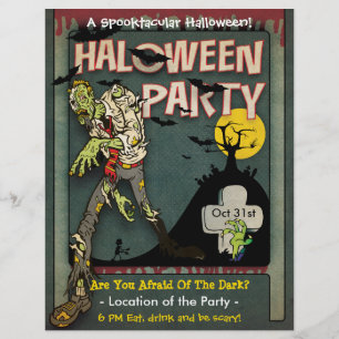 Spooktacular Halloween Zombie-Party Flyer