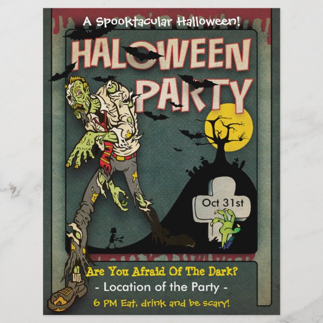 Spooktacular Halloween Zombie-Party Flyer (Vorne)