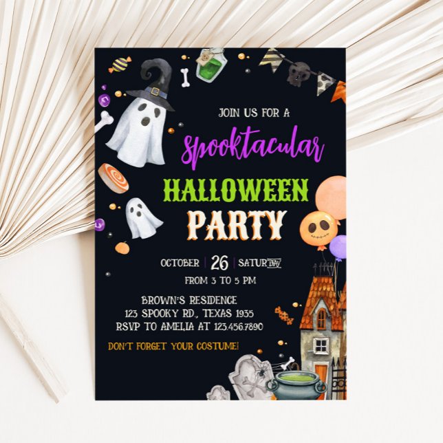 Spooktacular Kids Costume Halloween-Party Einladung (Kids Spooktacular Costume Halloween Party Invitation)