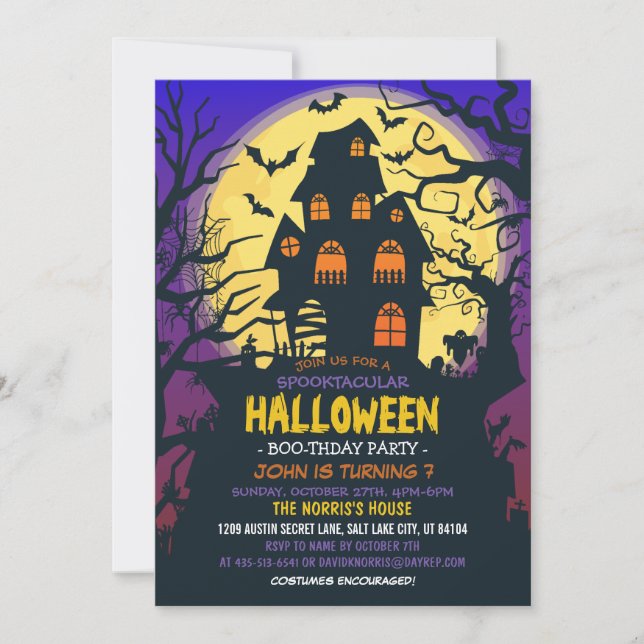 Spooktacular Kids Costume Halloween Party Einladung (Vorderseite)