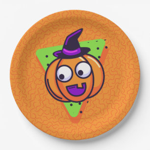 Spooktacular Kürbis-Halloween-Teller - Orange Pappteller