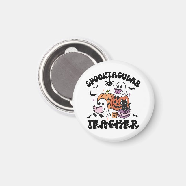 Spooktacular Lehrer Niedlich Ghosts Halloween Magnet (Vorderseite/Rückseite)