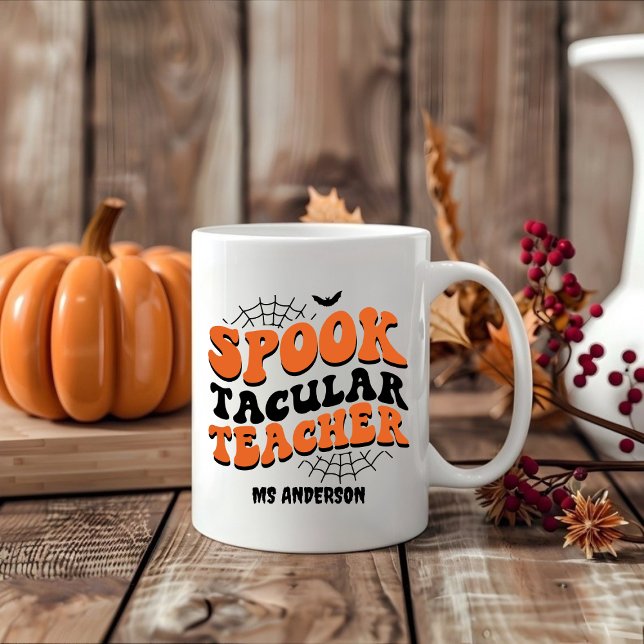 Spooktacular Lehrerin Halloween Fall Einzigartiges Jumbo-Tasse (Von Creator hochgeladen)