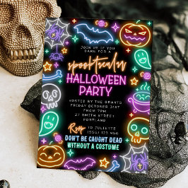 Spooktacular Neon Halloween Invitation