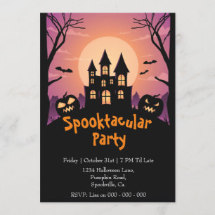 Spooktacular Pumpkin House Halloween-Party Einladung