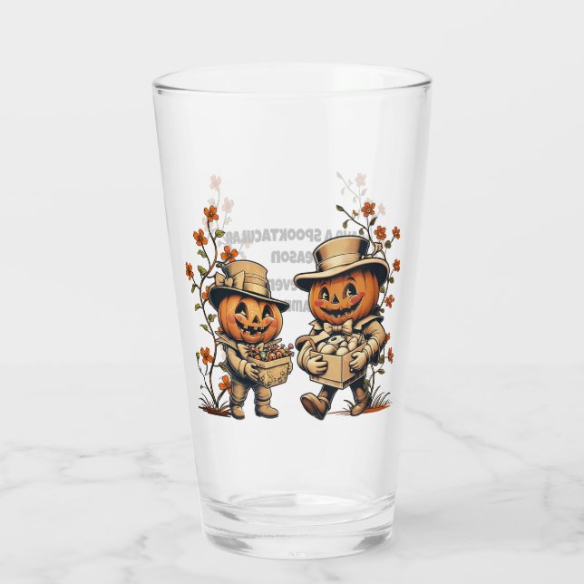 Spooktacular Pumpkin Pals Halloween Glas (Rückseite)