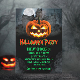 Spooktacular Pumpkin Spuk House Halloween-Party Einladung