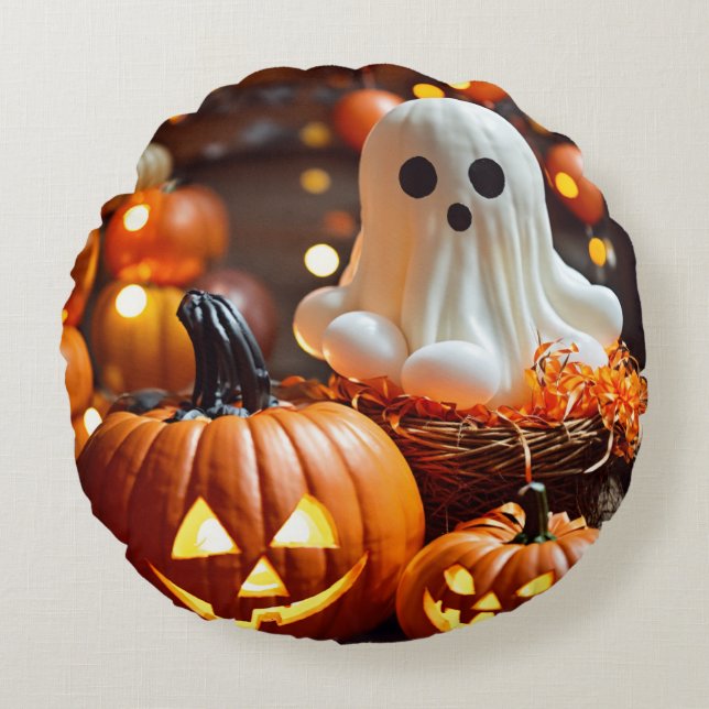 Spooktacular Rundkissen zu Halloween Rundes Kissen (Vorderseite)