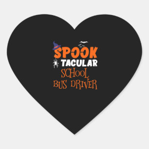 Spooktacular School Bus Driver Funny Halloween Herz-Aufkleber