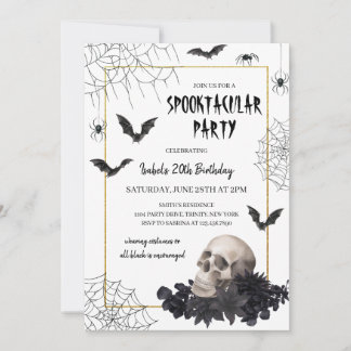 Spooktacular Skull Halloween Einladung
