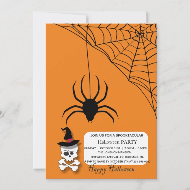 Spooktacular Spirit Skull Halloween-Party Einladung (Vorderseite)