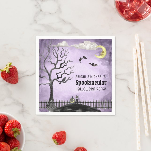 Spooktacular Spookular Halloween-Party Wasserfarbe Serviette (Beispiel)