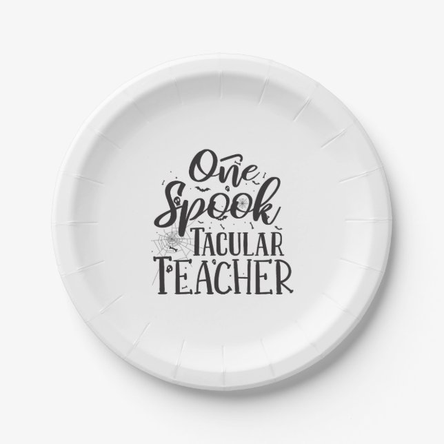 Spooktacular Teacher - Funny Teacher Halloween Pappteller (Vorderseite)