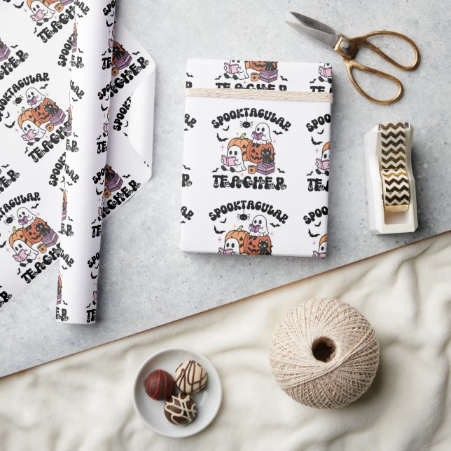 Spooktacular Teacher Halloween Geschenkpapier (Kunsthandwerk)