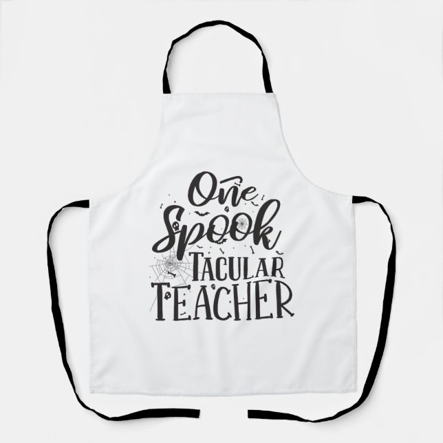 Spooktacular Teacher - Witziger Lehrer Halloween Schürze (Vorderseite)