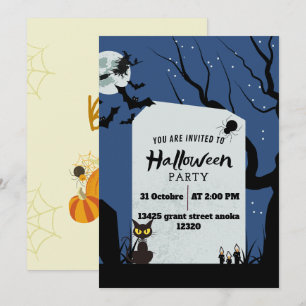 Spooktacular Vibes Halloween Ghost Birthday Invit Einladung