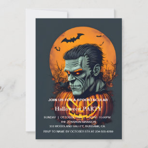 Spooktakuläre dunkle Geisterhaus-Halloween-Party I Einladung