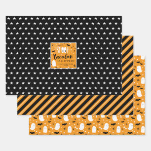 Spooktakuläre Halloween-Muster Geschenkpapier Set