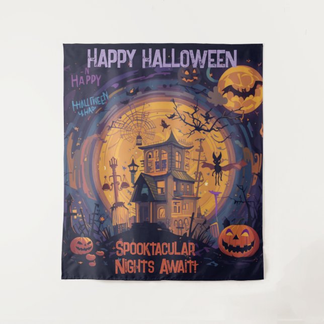 Spooktakuläre Nächte warten! Wandteppich (Vorderseite)