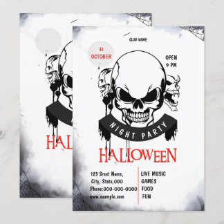Spooktakuläres nächtliches Beängstigendes Hallowee Einladung