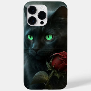 SPOOKWASSERFARBE SCHWARZE KATZE MIT SINGLE-ROTE RO Case-Mate iPhone 14 PRO MAX HÜLLE