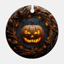 Spooky 3D Pumpkin Wreath Halloween Ornament