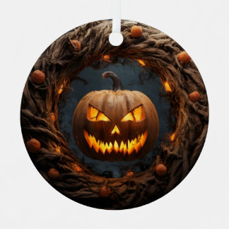 Spooky 3D Pumpkin Wreath Halloween Ornament Aus Metall