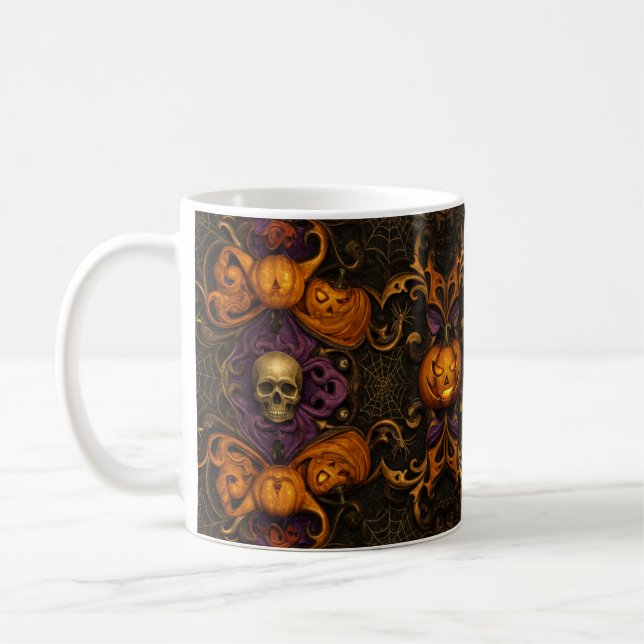 Spooky, aber charmant Halloween Pattern Tasse (Links)