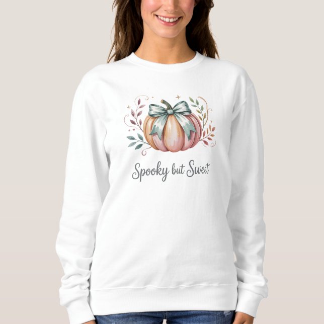 Spooky, aber süß Pastel Pumpkin Sweatshirt (Vorderseite)
