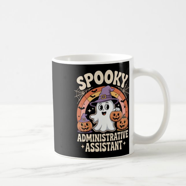 Spooky Administrative Istant Ghost Pumpkin Hallowe Kaffeetasse (Rechts)