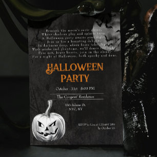 Spooky Adult Creepy Pumpkin Gedicht Halloween-Part Einladung