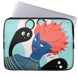 Spooky Alien Girl mit Geistern Imaginäre Freunde Laptopschutzhülle