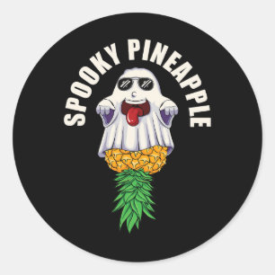 Spooky Ananas Geist für Swinger Halloween-Party Runder Aufkleber