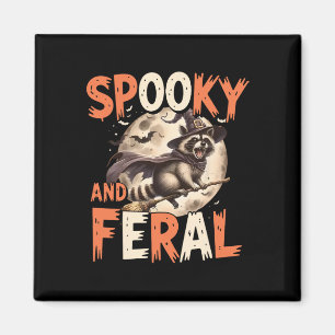 Spooky and Feral Raccoon Halloween Funny Halloween Magnet