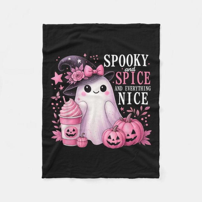 Spooky And Spice And Everything Nice Halloween Pin Fleecedecke (Vorderseite)