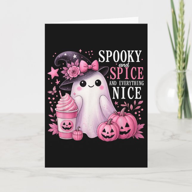 Spooky And Spice And Everything Nice Halloween Pin Karte (Vorderseite)