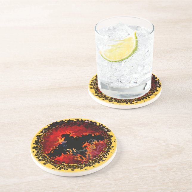 Spooky Animal Art Bat Sandstein Untersetzer (Seite)