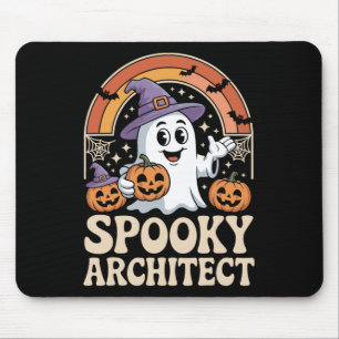 Spooky Architect Ghost Pumpkin Architecture Hallow Mousepad