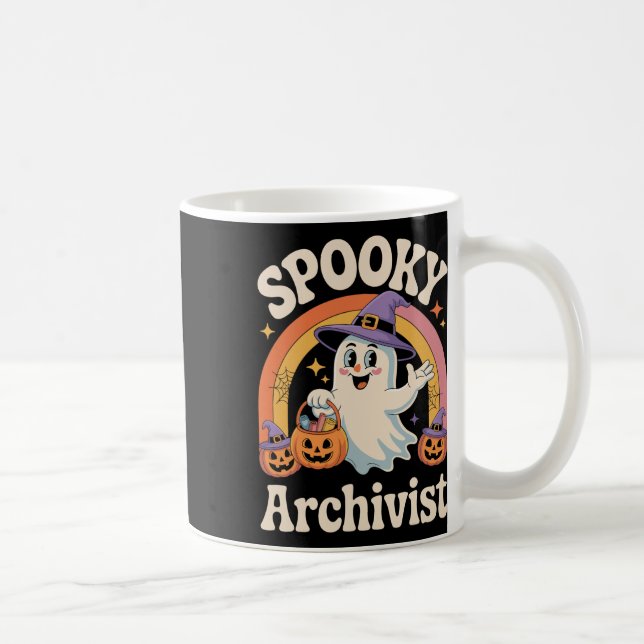 Spooky Archivist Niedlich Ghost Pumpkin Archives H Kaffeetasse (Rechts)