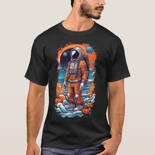 Spooky Astronaut Halloween-Shirts T-Shirt (Vorderseite)