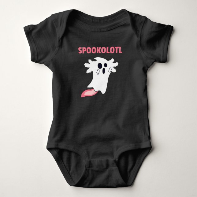 Spooky Axolotl liebt Niedliche Tiere zu Halloween  Baby Strampler (Vorderseite)