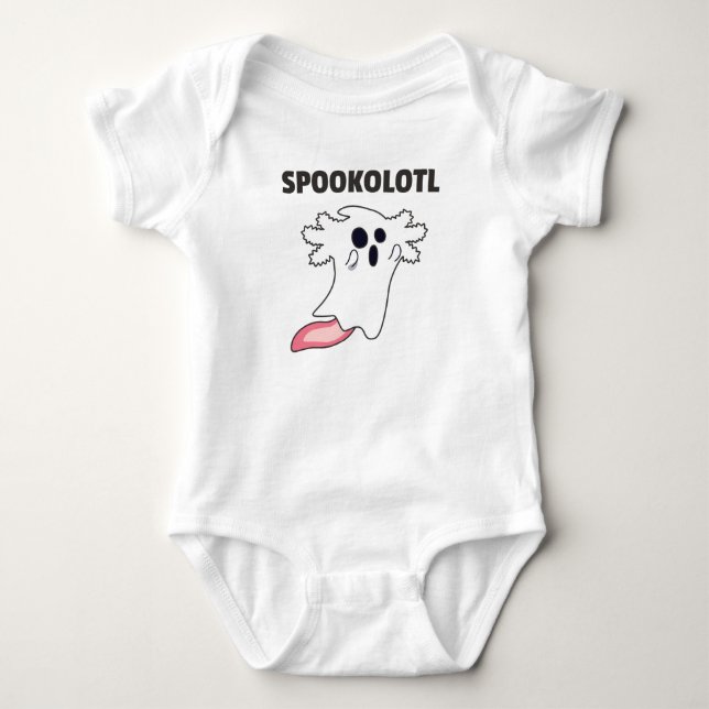 Spooky Axolotl liebt Niedliche Tiere zu Halloween  Baby Strampler (Vorderseite)