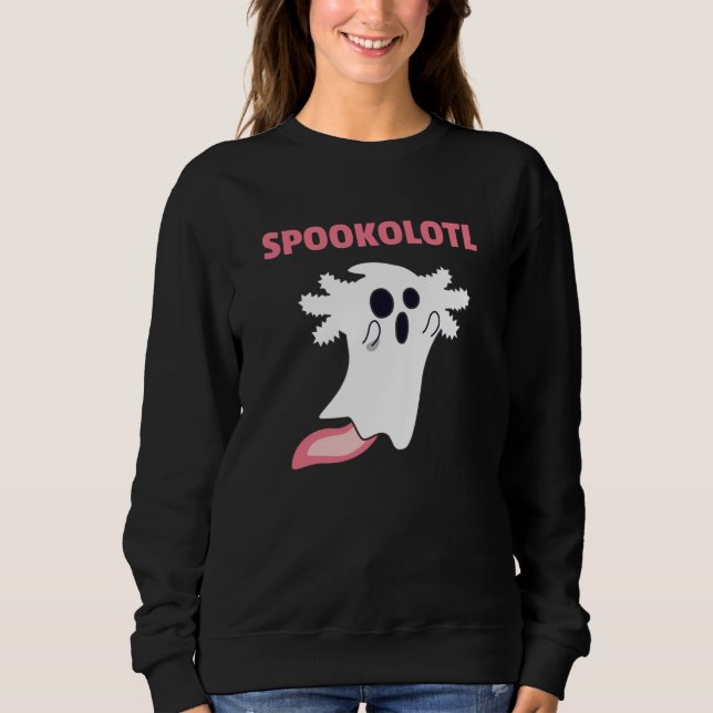 Spooky Axolotl liebt Niedliche Tiere zu Halloween Sweatshirt (Vorderseite)