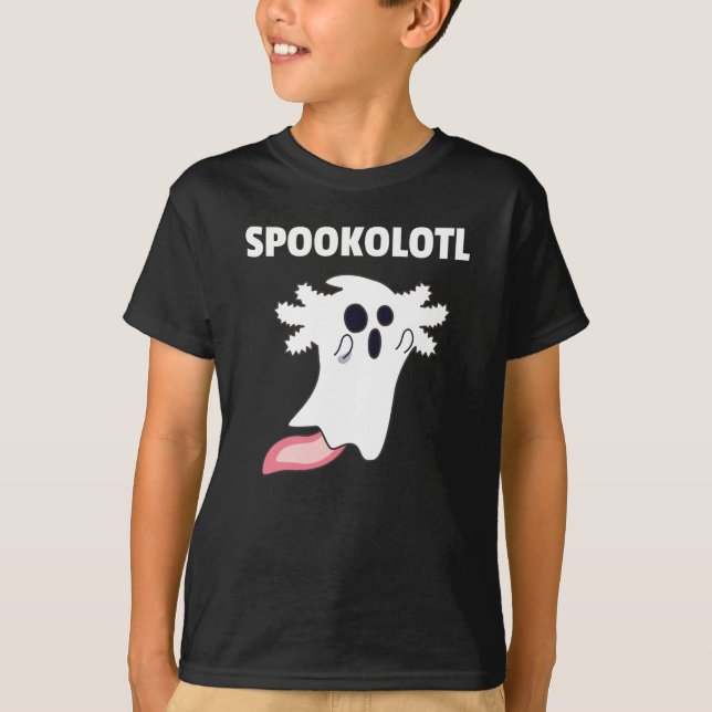 Spooky Axolotl liebt Niedliche Tiere zu Halloween T-Shirt (Vorderseite)