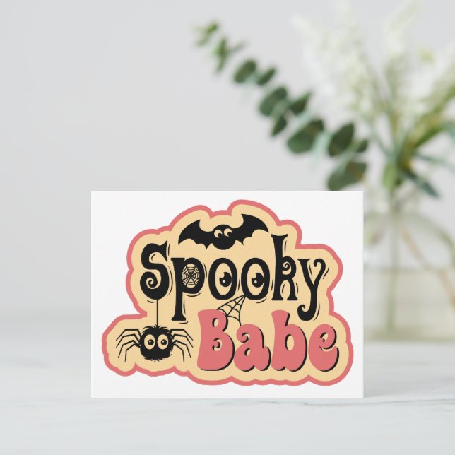 Spooky babe feiertagspostkarte (Stehend Vorderseite)