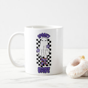 "Spooky Babe" Frau Halloween Ghost Retro Lila Kaffeetasse