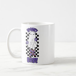 "Spooky Babe" Frau Halloween Ghost Retro Lila Kaffeetasse