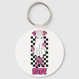 "Spooky Babe" Halloween Ghost - Retro Pink Schlüsselanhänger