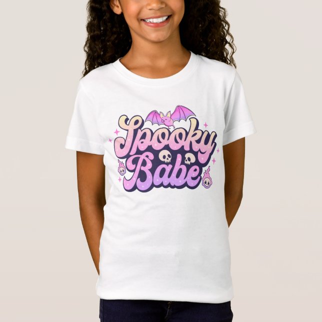 Spooky Babe Niedlich Halloween T-Shirt (Vorderseite)